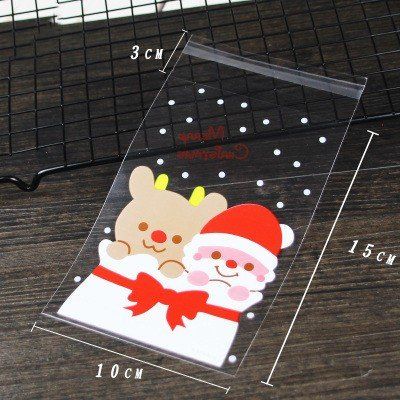 Christmas Old Man Sleigh Self-adhesive Self-sealing Cookie Packaging Bags
