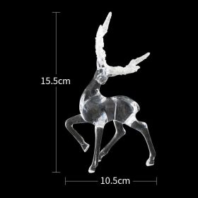 Glitter Christmas Elk Birthday Cake Decorative Ornaments (Option: Transparent Elk)