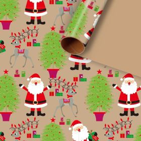 Kraft Paper Creative Gift Box Decorative Paper Santa Claus Snowman Snowflake Wrapping Paper (Option: Santa PZ0262-50x76cm)