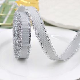 Gift Packaging Wedding Rib Gold And Silver Color Fringe With Bowknot Decorative Baking Ribbon Multicolor (Option: 007-Width 38mm Length 45 MRoll)